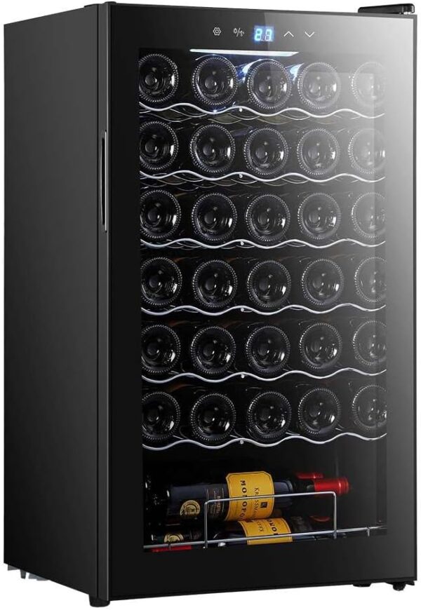 Cecotec Cave à vin 34 bouteilles Bolero grandsommelier 34030 black compressor, 80 L, Refroidissement par compresseur, Température réglable de 5 à 18°C, Commande tactile, Affichage, LED intérieur. [Classe énergétique G] – Image 3