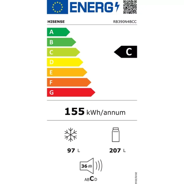 Réfrigérateur combiné Hisense RB390N4BCC – Image 2